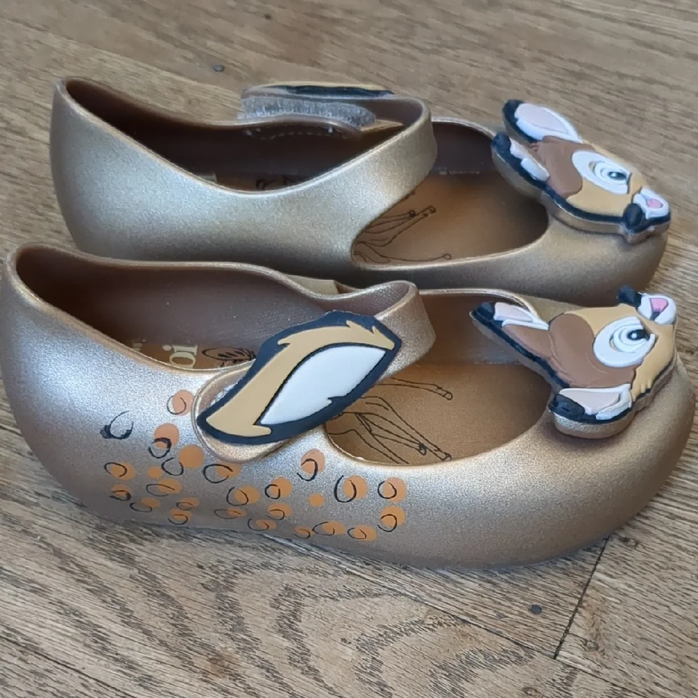 Mini Melissa Girls Gold Bambi Mary Jane Jelly Shoes